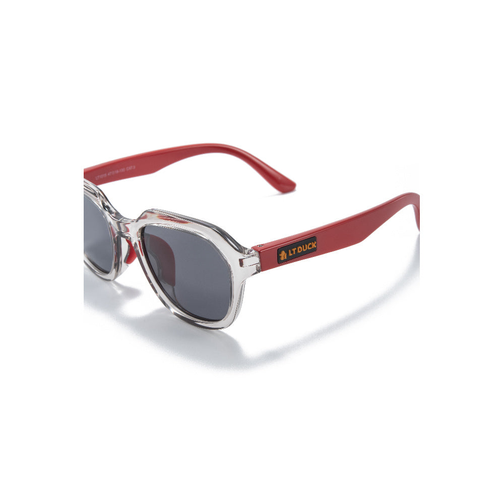 LT DUCK Children and Teenagers' Yellow Duck Sunglasses UV Protection, TR Material, Two Colors Available, with a Glasses Box (Clear White Red)