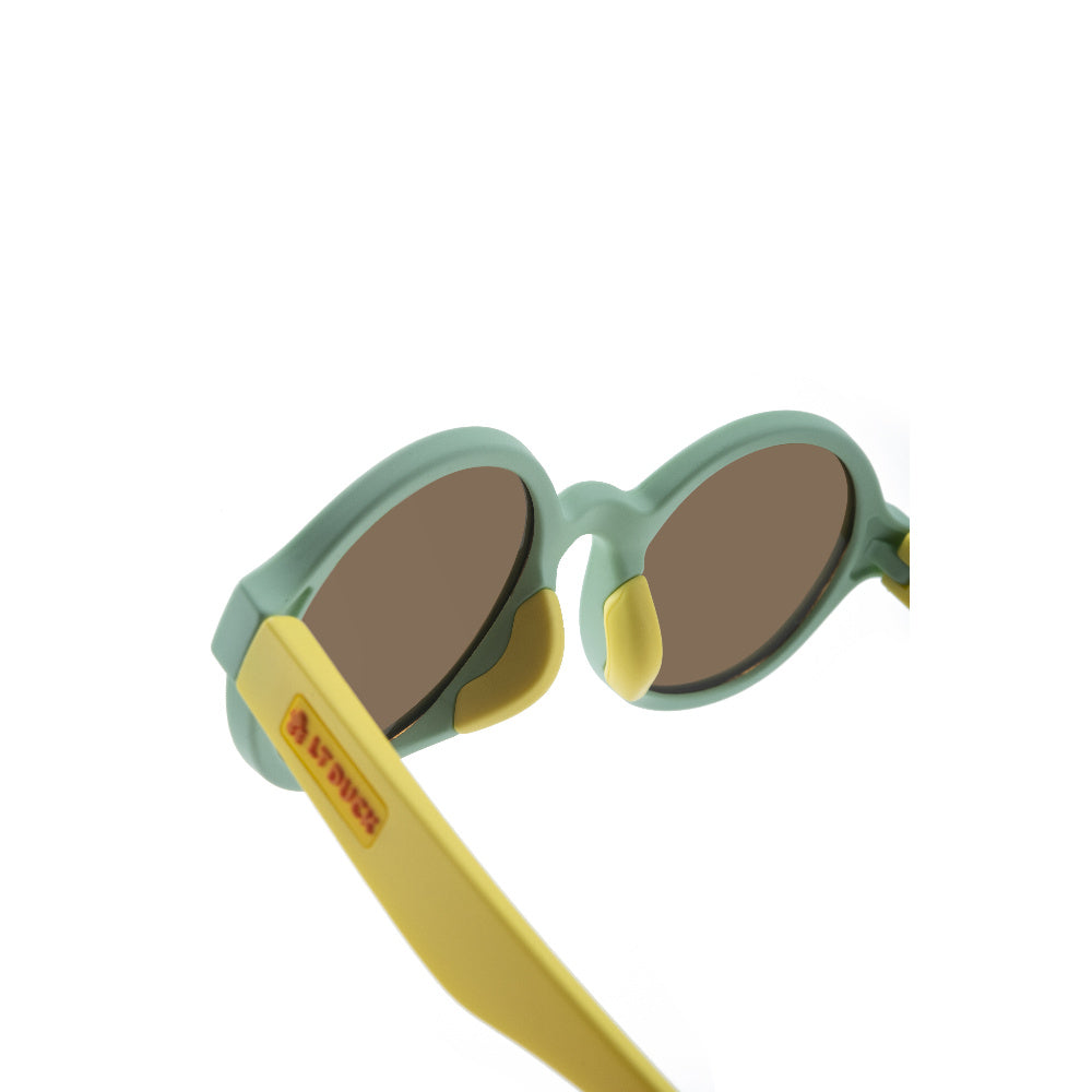 LT DUCK Children and Teenagers' Yellow Duck Sunglasses UV Protection, TR Material, Three Colors Available, with a Glasses Box (Green Yellow)