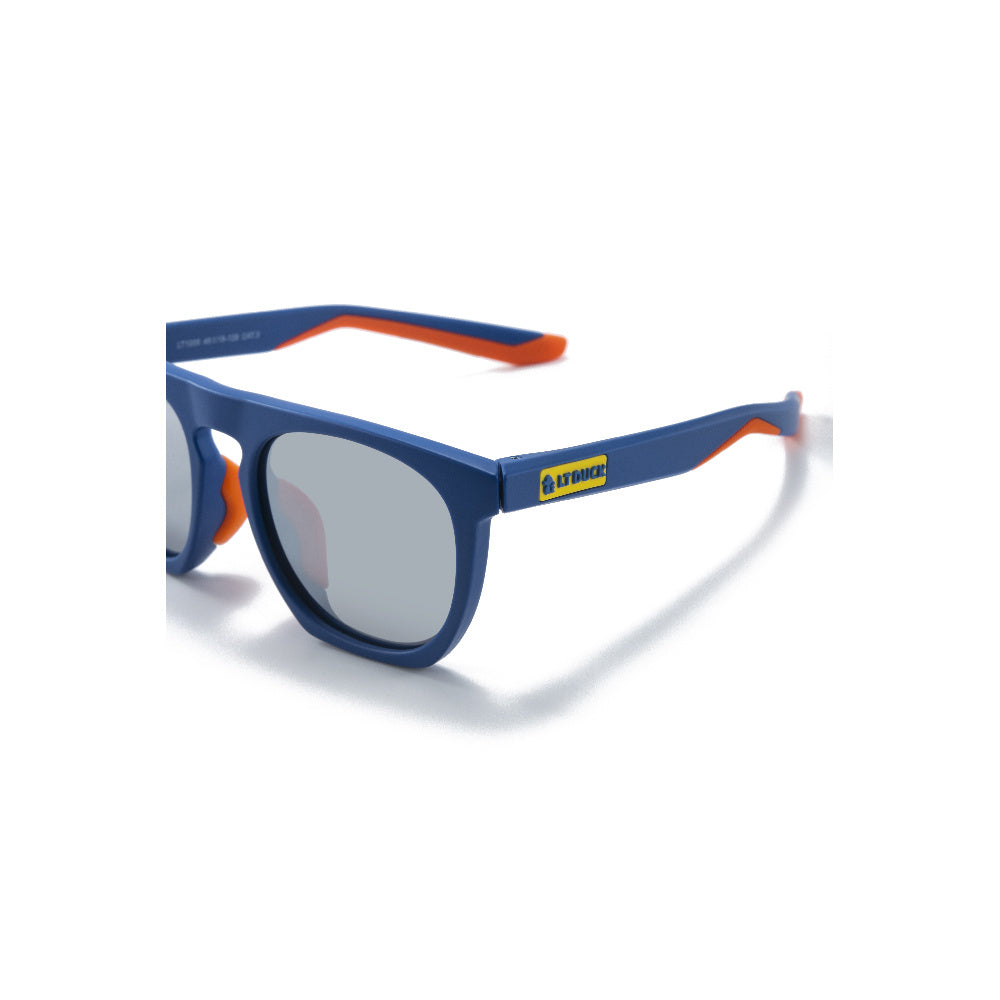 LT DUCK Children and Teenagers' Yellow Duck Sunglasses UV Protection, TR Material, Two Colors Available, with a Glasses Box (Blue Orange)