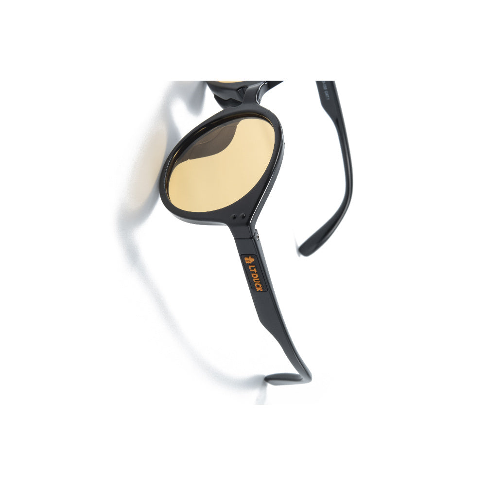 LT DUCK Children and Teenagers' Yellow Duck Sunglasses UV Protection, TR Material, Two Colors Available, with a Glasses Box (Black)