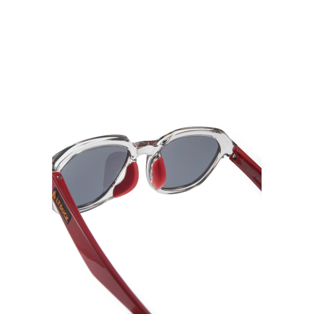 LT DUCK Children and Teenagers' Yellow Duck Sunglasses UV Protection, TR Material, Two Colors Available, with a Glasses Box (Clear White Red)