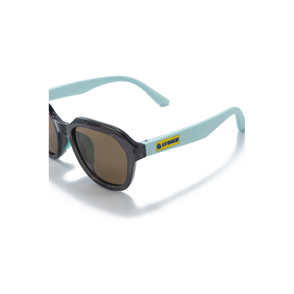 LT DUCK Children and Teenagers' Yellow Duck Sunglasses UV Protection, TR Material, Two Colors Available, with a Glasses Box (Grey Blue)