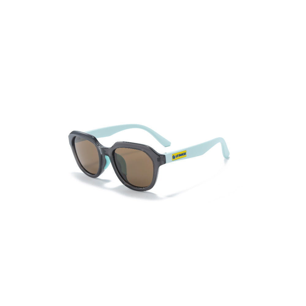 LT DUCK Children and Teenagers' Yellow Duck Sunglasses UV Protection, TR Material, Two Colors Available, with a Glasses Box (Grey Blue)
